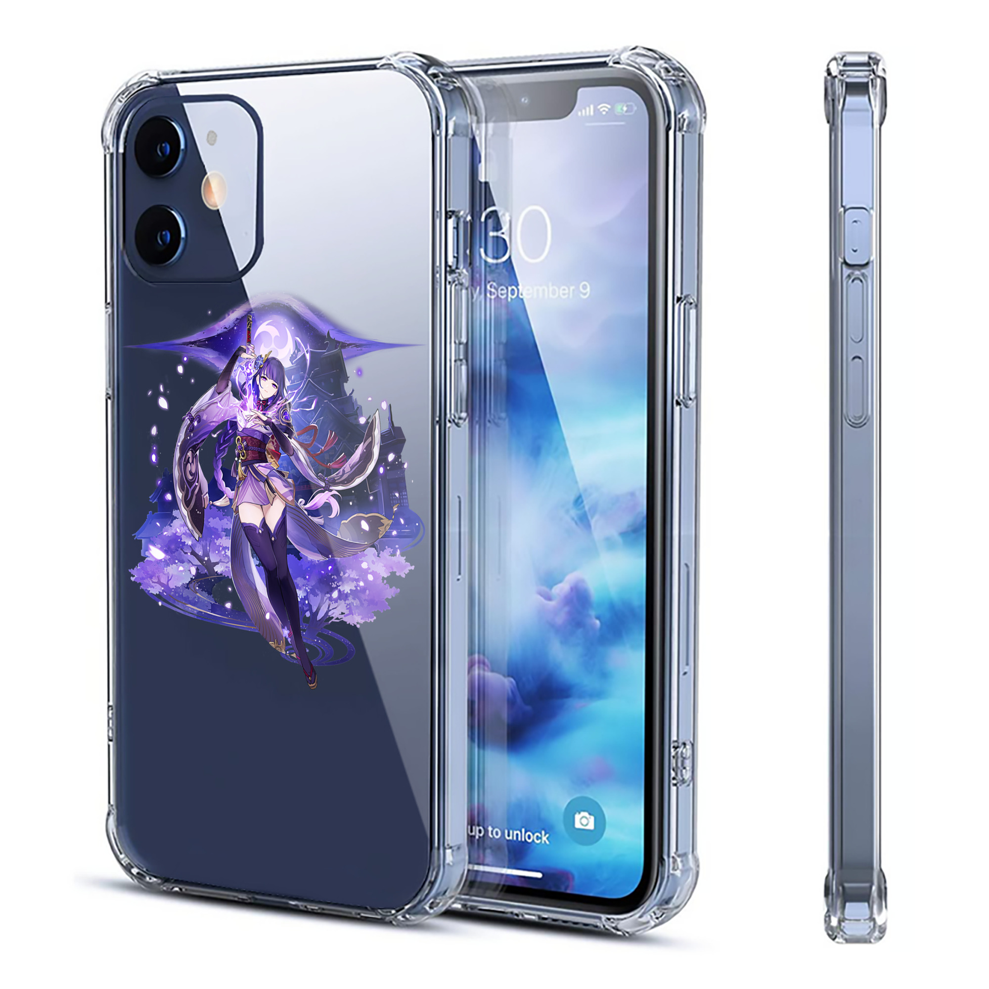 げんし神 雷電将軍 らいでんしょうぐん genshin Raiden Shogun 【iPhone 12シリーズ対応】透明スマホケース（クリアソフトケース）